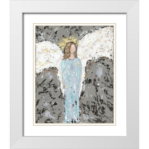 Angels Everyone I White Modern Wood Framed Art Print with Double Matting by Reynolds, Jade