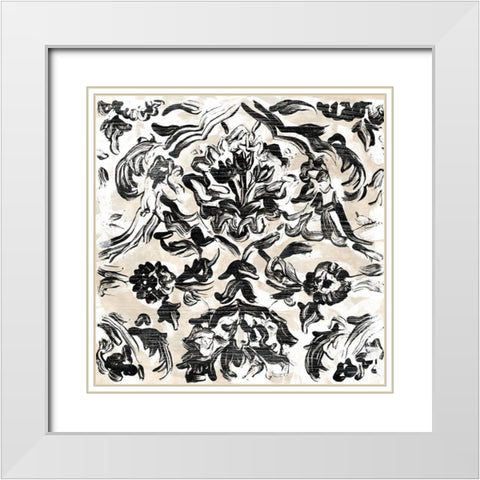 Parchment Brocade VII White Modern Wood Framed Art Print with Double Matting by Vess, June Erica