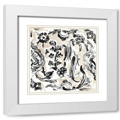 Parchment Brocade VIII White Modern Wood Framed Art Print with Double Matting by Vess, June Erica