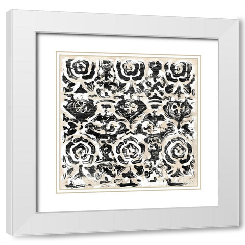 Parchment Brocade IX White Modern Wood Framed Art Print with Double Matting by Vess, June Erica