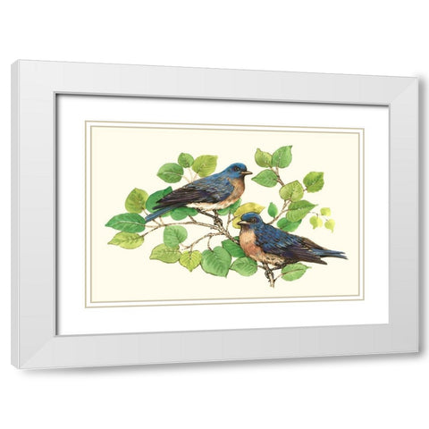 Song Birds I White Modern Wood Framed Art Print with Double Matting by OToole, Tim