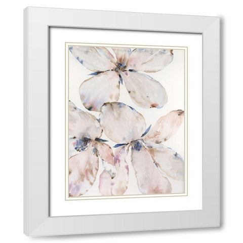 Soft Wind Flowers II White Modern Wood Framed Art Print with Double Matting by OToole, Tim