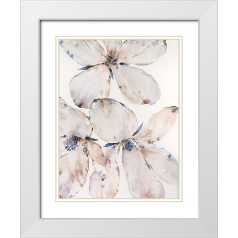 Soft Wind Flowers II White Modern Wood Framed Art Print with Double Matting by OToole, Tim