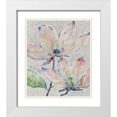 Blossom Study II White Modern Wood Framed Art Print with Double Matting by OToole, Tim