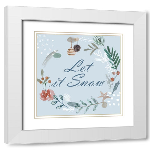 Snowy Christmas IV White Modern Wood Framed Art Print with Double Matting by Wang, Melissa