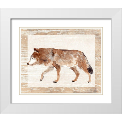 Rustic Barnwood Animals II White Modern Wood Framed Art Print with Double Matting by Vess, June Erica
