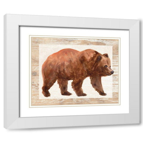 Rustic Barnwood Animals III White Modern Wood Framed Art Print with Double Matting by Vess, June Erica