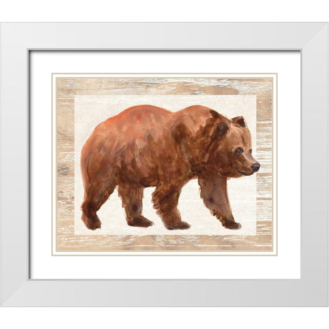 Rustic Barnwood Animals III White Modern Wood Framed Art Print with Double Matting by Vess, June Erica