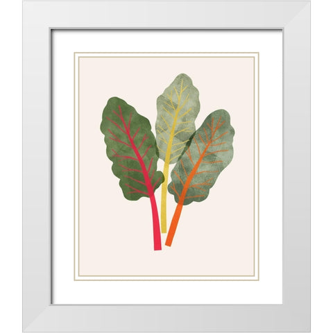 Organic Veg V White Modern Wood Framed Art Print with Double Matting by Barnes, Victoria