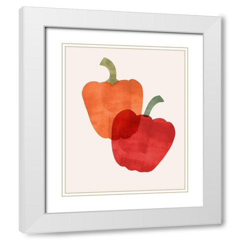 Organic Veg VII White Modern Wood Framed Art Print with Double Matting by Barnes, Victoria