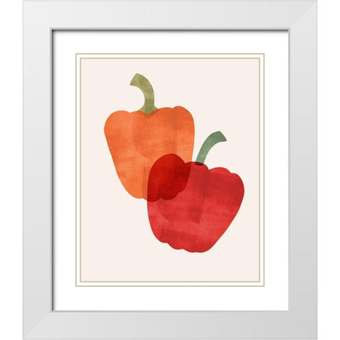 Organic Veg VII White Modern Wood Framed Art Print with Double Matting by Barnes, Victoria