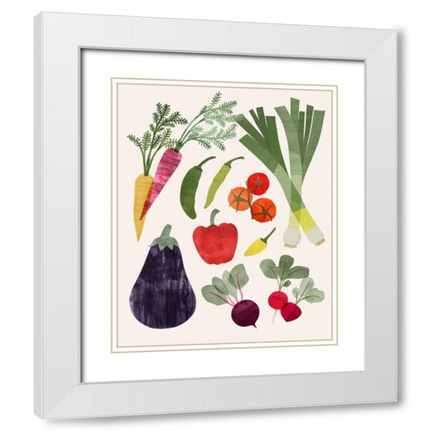 Garden Offering I White Modern Wood Framed Art Print with Double Matting by Barnes, Victoria