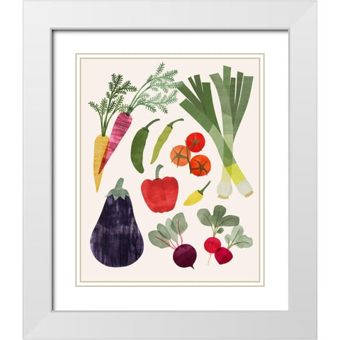 Garden Offering I White Modern Wood Framed Art Print with Double Matting by Barnes, Victoria