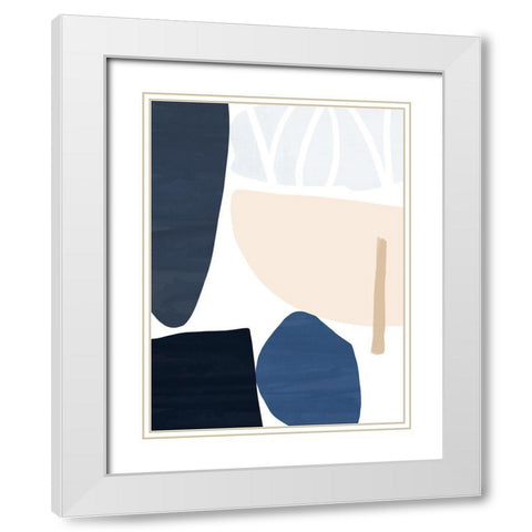 Denim and Sand I White Modern Wood Framed Art Print with Double Matting by Barnes, Victoria