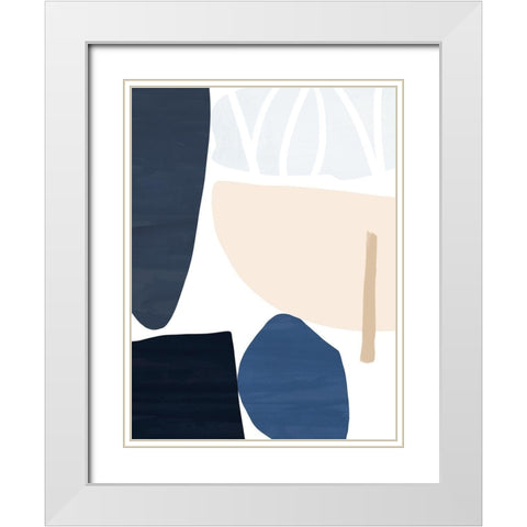 Denim and Sand I White Modern Wood Framed Art Print with Double Matting by Barnes, Victoria