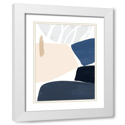 Denim and Sand II White Modern Wood Framed Art Print with Double Matting by Barnes, Victoria