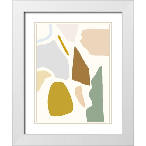 Pastel Splotches I White Modern Wood Framed Art Print with Double Matting by Barnes, Victoria