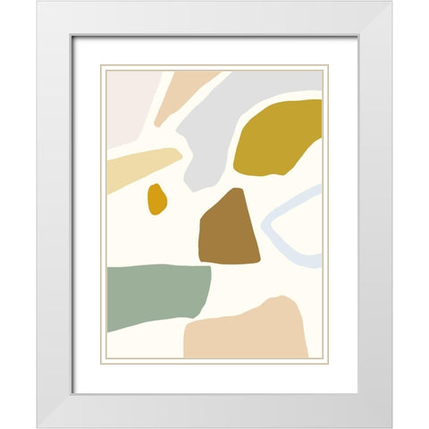 Pastel Splotches II White Modern Wood Framed Art Print with Double Matting by Barnes, Victoria