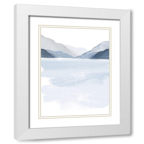 Glacial Lake I White Modern Wood Framed Art Print with Double Matting by Barnes, Victoria