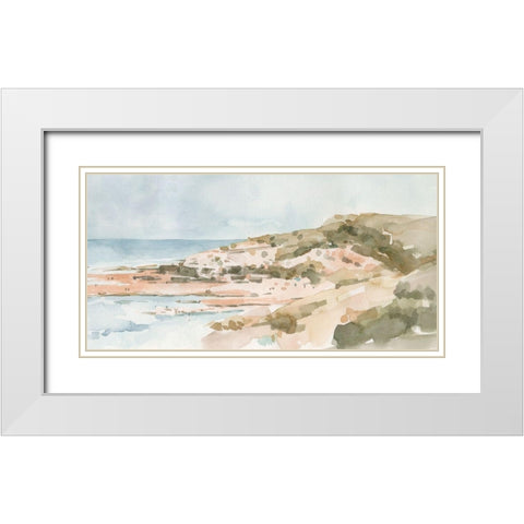 Neutral Seaside II White Modern Wood Framed Art Print with Double Matting by Caroline, Emma