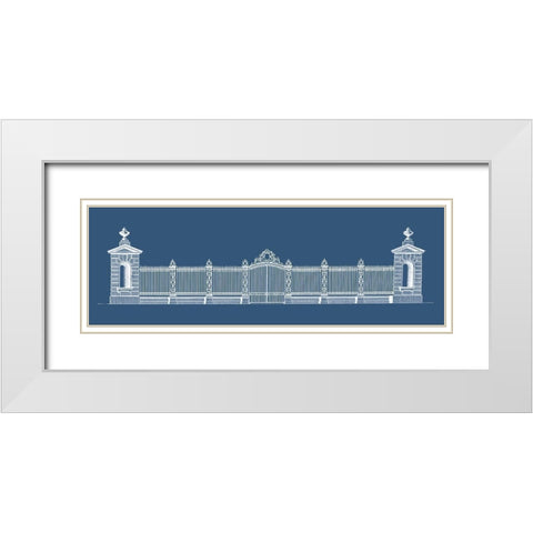 Custom Graphic Palace Gate I White Modern Wood Framed Art Print with Double Matting by Gibbs, James
