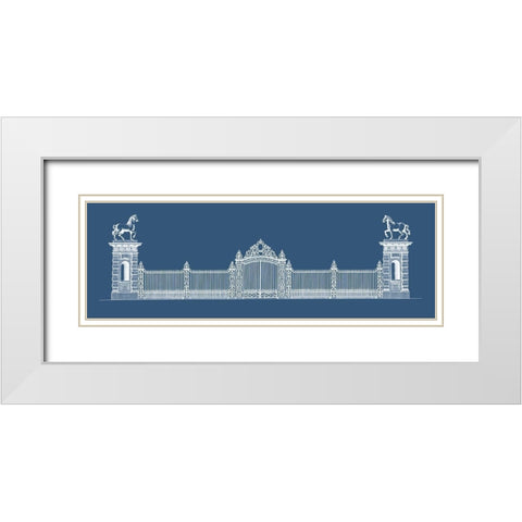 Custom Graphic Palace Gate II White Modern Wood Framed Art Print with Double Matting by Gibbs, James