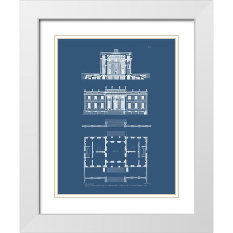 Custom Graphic Building and Plan IV White Modern Wood Framed Art Print with Double Matting by Gibbs, James