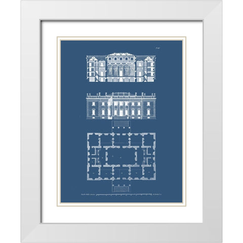 Custom Graphic Building and Plan VI White Modern Wood Framed Art Print with Double Matting by Gibbs, James