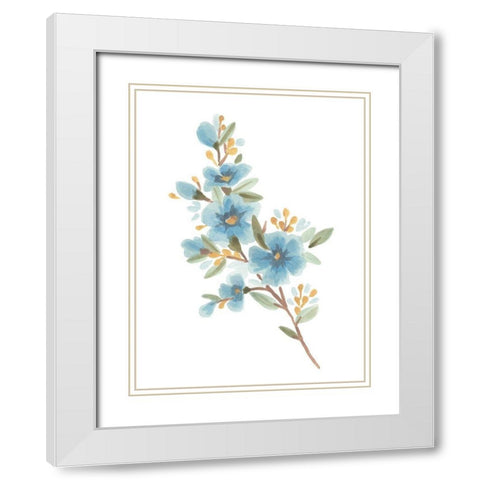 Wildflower Sprig I White Modern Wood Framed Art Print with Double Matting by Vess, June Erica