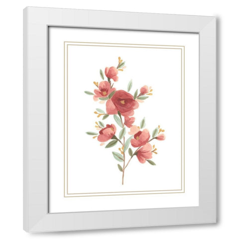 Wildflower Sprig IV White Modern Wood Framed Art Print with Double Matting by Vess, June Erica