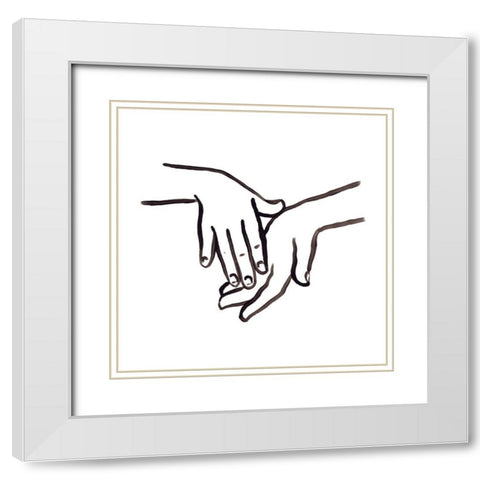 Hand Study III White Modern Wood Framed Art Print with Double Matting by Vess, June Erica