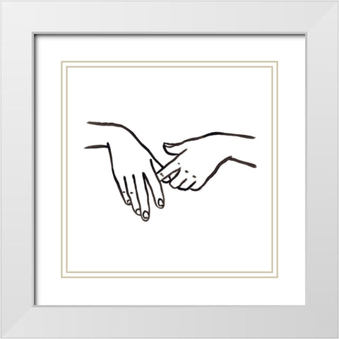 Hand Study IV White Modern Wood Framed Art Print with Double Matting by Vess, June Erica