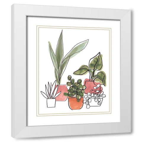 Home Grown II White Modern Wood Framed Art Print with Double Matting by Vess, June Erica