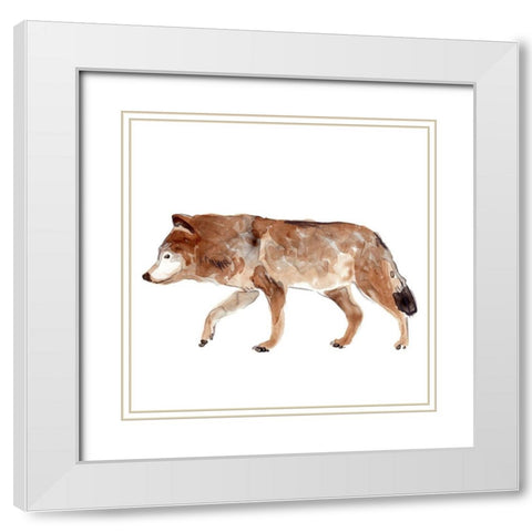 Simple Lodge Animals II White Modern Wood Framed Art Print with Double Matting by Vess, June Erica