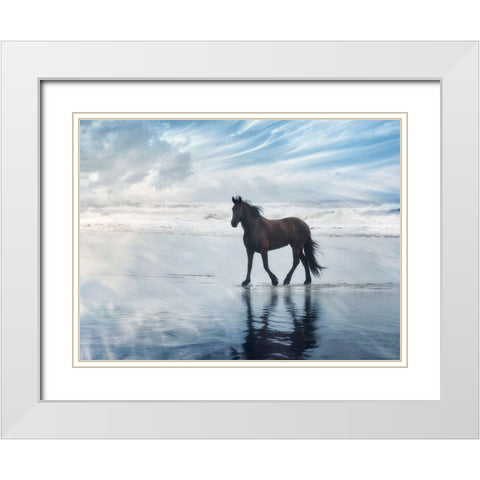 Horse Motion VI White Modern Wood Framed Art Print with Double Matting by PHBurchett