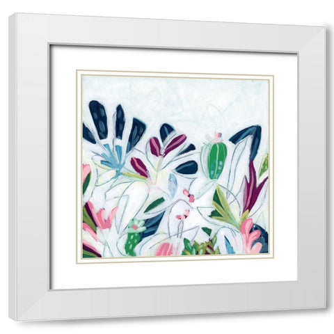 Tropical Trace II White Modern Wood Framed Art Print with Double Matting by Vess, June Erica