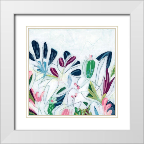 Tropical Trace II White Modern Wood Framed Art Print with Double Matting by Vess, June Erica