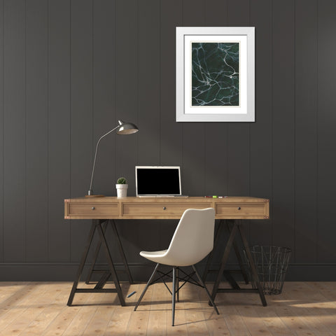 Jade Marble I White Modern Wood Framed Art Print with Double Matting by Willett, Michael