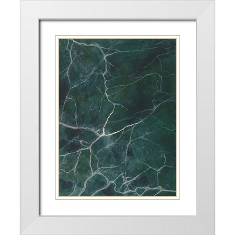 Jade Marble II White Modern Wood Framed Art Print with Double Matting by Willett, Michael