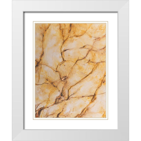 Yellow Marble I White Modern Wood Framed Art Print with Double Matting by Willett, Michael