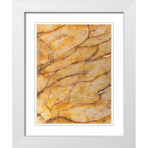 Yellow Marble II White Modern Wood Framed Art Print with Double Matting by Willett, Michael