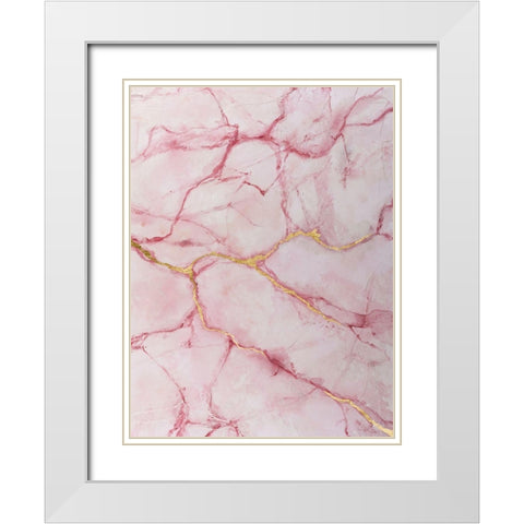 Rose Marble II White Modern Wood Framed Art Print with Double Matting by Willett, Michael