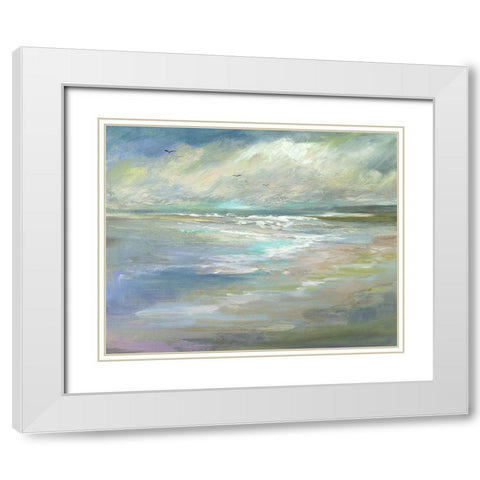 Beach Light I White Modern Wood Framed Art Print with Double Matting by Finch, Sheila