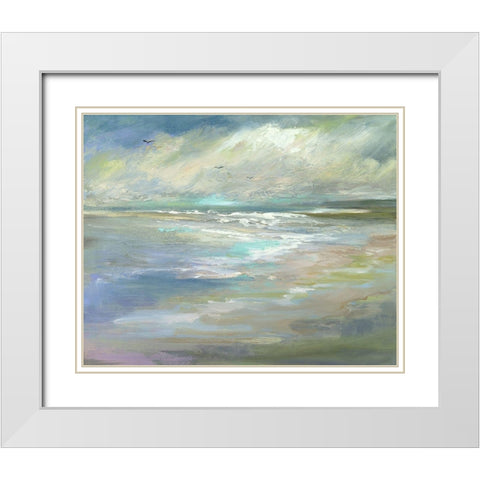 Beach Light I White Modern Wood Framed Art Print with Double Matting by Finch, Sheila