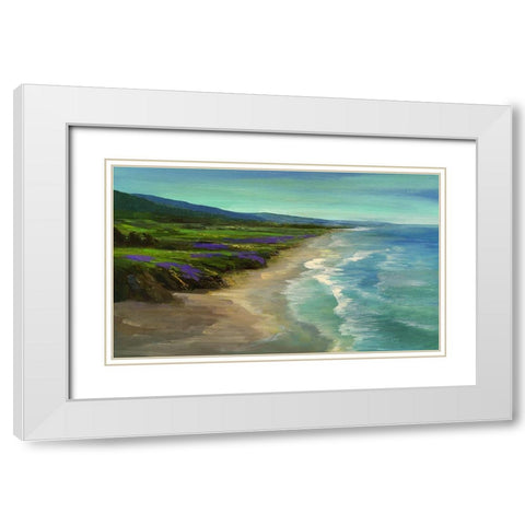 Montara Beach White Modern Wood Framed Art Print with Double Matting by Finch, Sheila