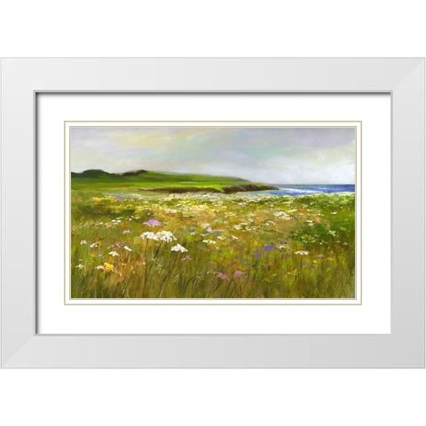 Montara Bluffs White Modern Wood Framed Art Print with Double Matting by Finch, Sheila
