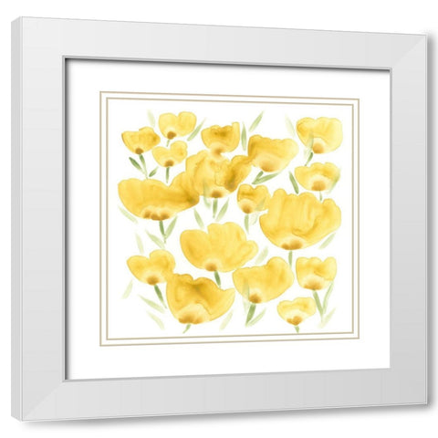 Sunny Meadow I White Modern Wood Framed Art Print with Double Matting by Vess, June Erica