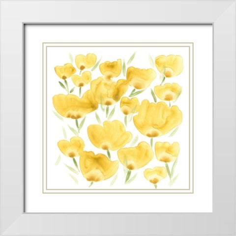 Sunny Meadow I White Modern Wood Framed Art Print with Double Matting by Vess, June Erica