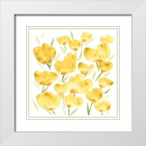 Sunny Meadow II White Modern Wood Framed Art Print with Double Matting by Vess, June Erica