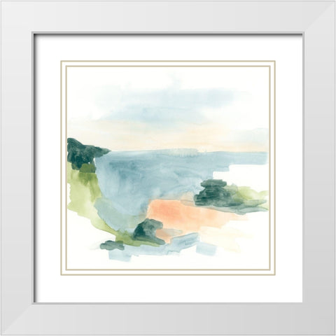 Muted Coast I White Modern Wood Framed Art Print with Double Matting by Vess, June Erica